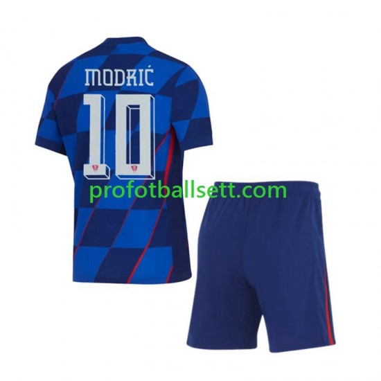 Fotballdrakt Kroatia Luca Modric 10 Barn Bortekit Euro 2024 Kortermet