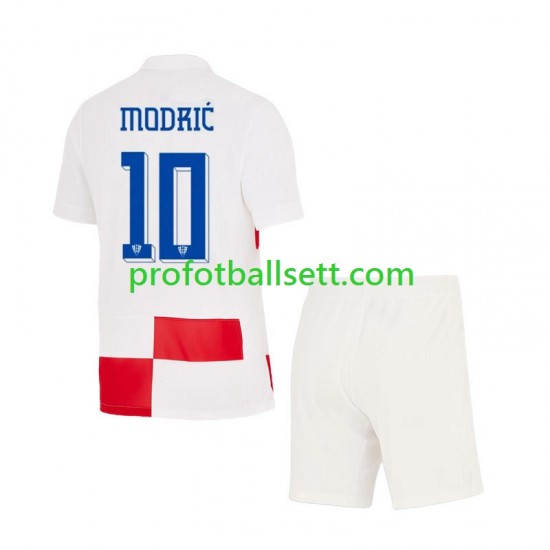 Fotballdrakt Kroatia Luca Modric 10 Barn Hjemmekit Euro 2024 Kortermet