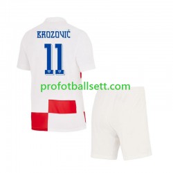 Fotballdrakt Kroatia Marcelo Brozovic 11 Barn Hjemmekit Euro 2024 Kortermet