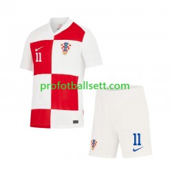 Fotballdrakt Kroatia Marcelo Brozovic 11 Barn Hjemmekit Euro 2024 Kortermet