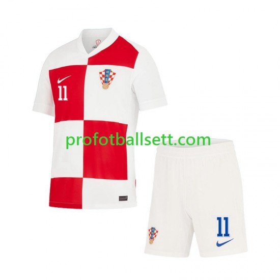 Fotballdrakt Kroatia Marcelo Brozovic 11 Barn Hjemmekit Euro 2024 Kortermet
