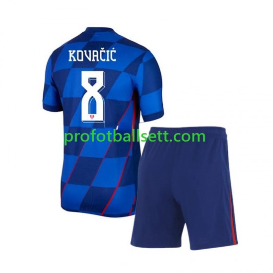 Fotballdrakt Kroatia Mateo Kovacic 8 Barn Bortekit Euro 2024 Kortermet