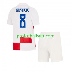 Fotballdrakt Kroatia Mateo Kovacic 8 Barn Hjemmekit Euro 2024 Kortermet
