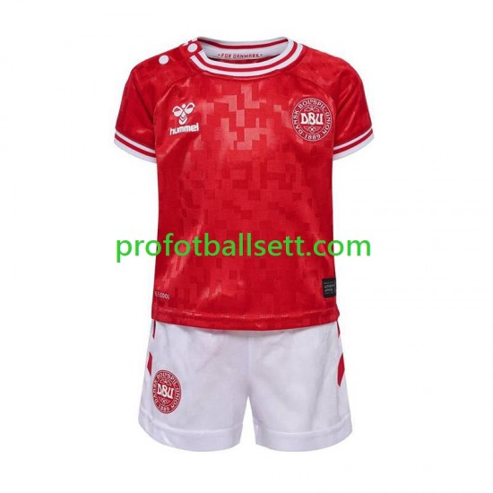 Fotballdrakt Danmark Barn Hjemmekit Euro 2024 Kortermet