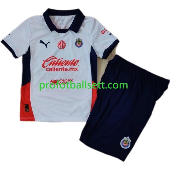 Fotballdrakt Deportivo Guadalajara Barn Bortekit 2024-2025 Kortermet