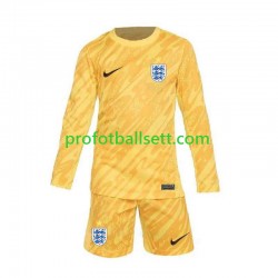 Fotballdrakt England Keeper Barn Bortekit Euro 2024 Gul Langermet