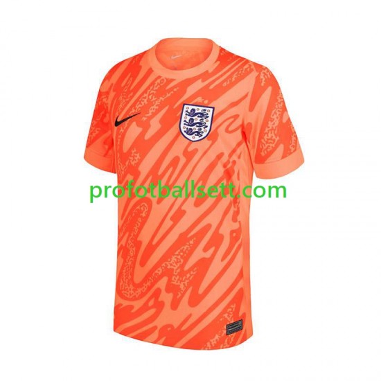 Fotballdrakt England Keeper Herre Hjemmekit Euro 2024 Oransje Kortermet