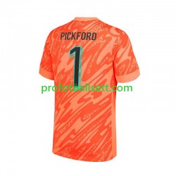 Fotballdrakt England Keeper Pickford 1 Herre Hjemmekit Euro 2024 Oransje Kortermet