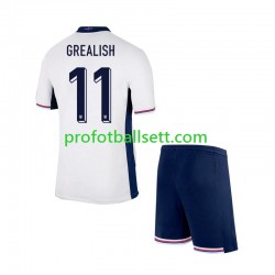 Fotballdrakt England Jack Grealish Barn Hjemmekit Euro 2024 Kortermet