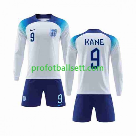 Fotballdrakt England Kane 9 Barn Hjemmekit VM 2022 Langermet