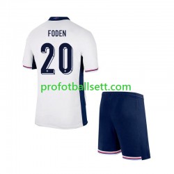 Fotballdrakt England Phil Foden 20 Barn Hjemmekit Euro 2024 Kortermet