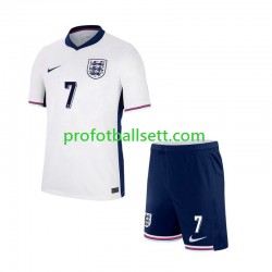 Fotballdrakt England SAKA 7 Barn Hjemmekit Euro 2024 Kortermet