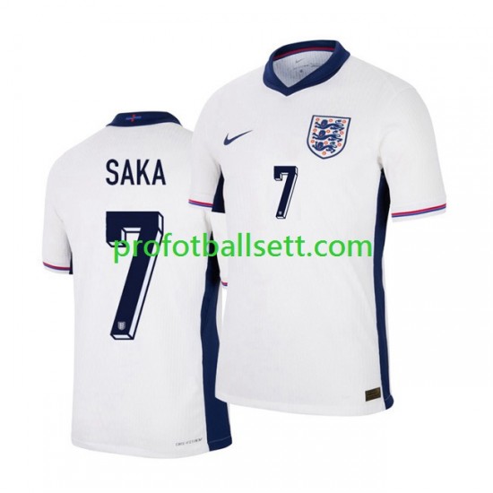 Fotballdrakt England Saka 7 Herre Hjemmekit Euro 2024 Hvit Kortermet