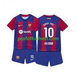 Fotballdrakt FC Barcelona Ansu Fati 10 Barn Hjemmekit 2023-2024 Kortermet