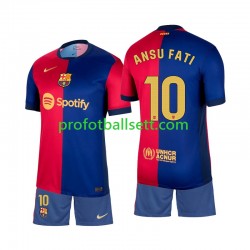 Fotballdrakt FC Barcelona Ansu Fati 10 Barn Hjemmekit 2024-2025 Kortermet
