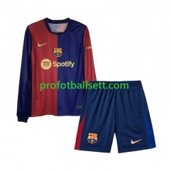 Fotballdrakt FC Barcelona Barn Hjemmekit 2024-2025 Langermet