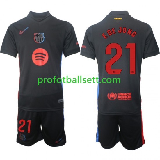 Fotballdrakt FC Barcelona F DE JONG 21 Barn Bortekit 2024-2025 Kortermet