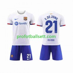 Fotballdrakt FC Barcelona Frenkie de Jong 21 Barn Bortekit 2023-2024 Kortermet
