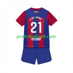 Fotballdrakt FC Barcelona Frenkie de Jong 21 Barn Hjemmekit 2023-2024 Kortermet