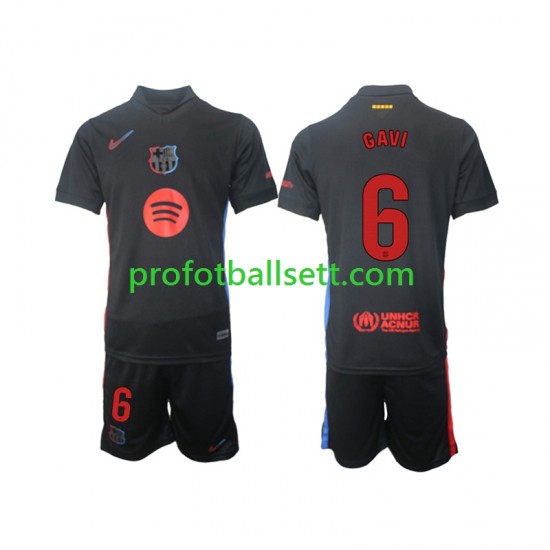 Fotballdrakt FC Barcelona Gavi 6 Barn Bortekit 2024-2025 Kortermet