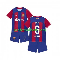Fotballdrakt FC Barcelona Gavi 6 Barn Hjemmekit 2023-2024 Kortermet