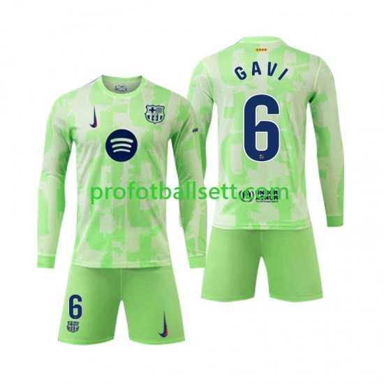 Fotballdrakt FC Barcelona Gavi 6 Barn Tredjekit 2024-2025 Langermet