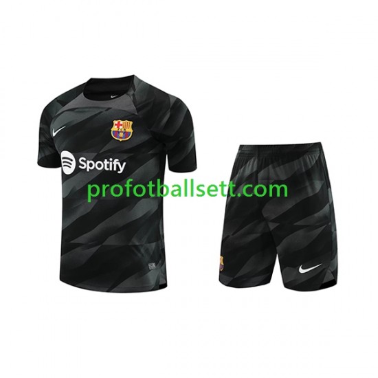 Fotballdrakt FC Barcelona Keeper Barn Bortekit 2023-2024 Kortermet