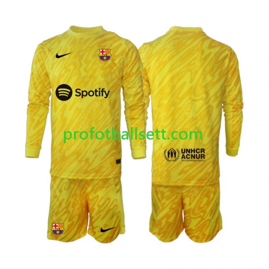 Fotballdrakt FC Barcelona Keeper Barn Bortekit 2024-2025 Langermet