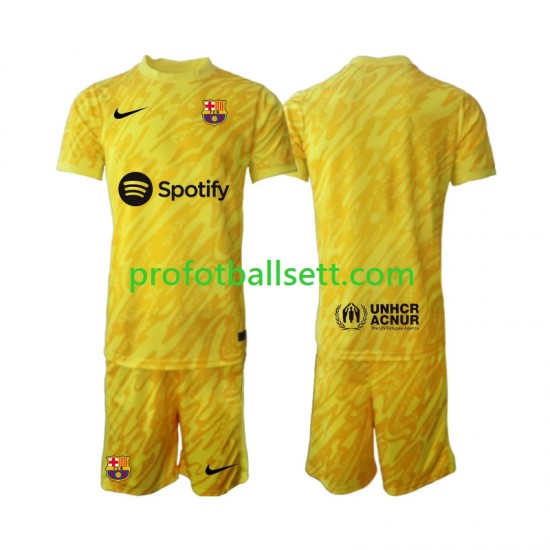 Fotballdrakt FC Barcelona Keeper Barn Bortekit 2024-2025 Kortermet