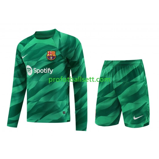 Fotballdrakt FC Barcelona Keeper Barn Hjemmekit 2023-2024 Langermet