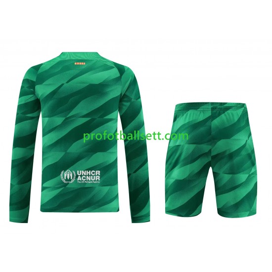 Fotballdrakt FC Barcelona Keeper Barn Hjemmekit 2023-2024 Langermet
