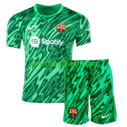 Fotballdrakt FC Barcelona Keeper Barn Hjemmekit 2024-2025 Grønn Kortermet