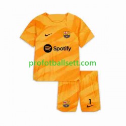 Fotballdrakt FC Barcelona Keeper Ter Stegen 1 Barn Fjerdekit 2023-2024 Kortermet