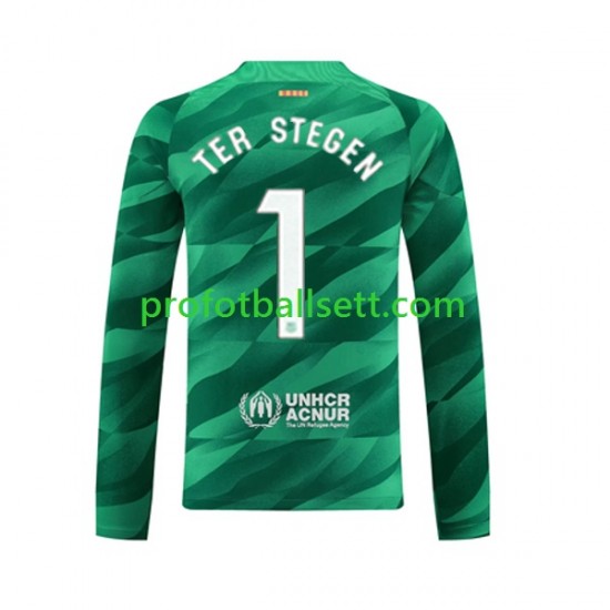 Fotballdrakt FC Barcelona Keeper Ter Stegen 1 Herre Hjemmekit 2023-2024 Langermet
