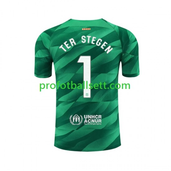 Fotballdrakt FC Barcelona Keeper Ter Stegen 1 Herre Hjemmekit 2023-2024 Kortermet