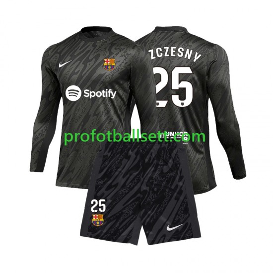 Fotballdrakt FC Barcelona Keeper Wojciech Szczesny 25 Barn Bortekit 2024-2025 Langermet