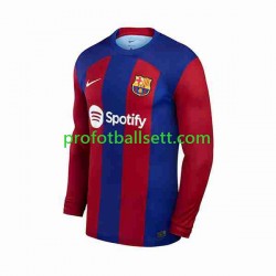 Fotballdrakt FC Barcelona Herre Hjemmekit 2023-2024 Langermet