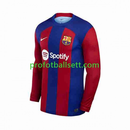 Fotballdrakt FC Barcelona Herre Hjemmekit 2023-2024 Langermet