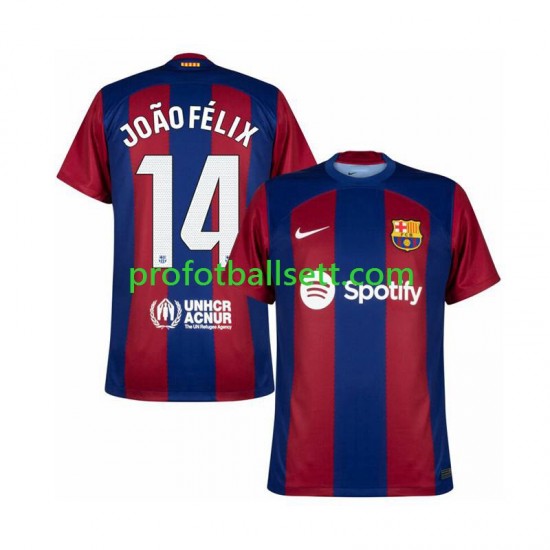 Fotballdrakt FC Barcelona Joao Felix 14 Herre Hjemmekit 2023-2024 Kortermet
