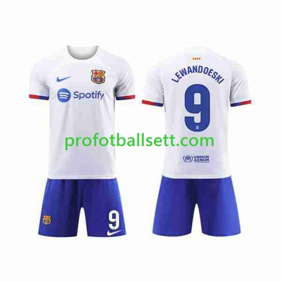 Fotballdrakt FC Barcelona LEWANDOWSKI 9 Barn Bortekit 2023-2024 Kortermet