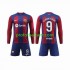 Fotballdrakt FC Barcelona LEWANDOWSKI 9 Barn Hjemmekit 2023-2024 Langermet