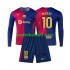 Fotballdrakt FC Barcelona Lionel Messi 10 Barn Hjemmekit 2024-2025 Langermet