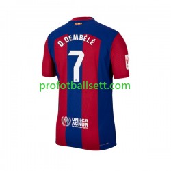 Fotballdrakt FC Barcelona Ousmane Dembele 7 Herre Hjemmekit 2023-2024 Kortermet