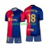 Fotballdrakt FC Barcelona Pau Victor 18 Barn Hjemmekit 2024-2025 Kortermet