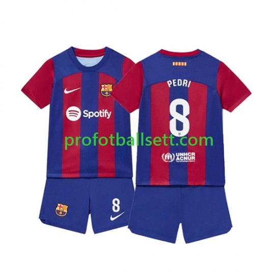 Fotballdrakt FC Barcelona Pedri 8 Barn Hjemmekit 2023-2024 Kortermet