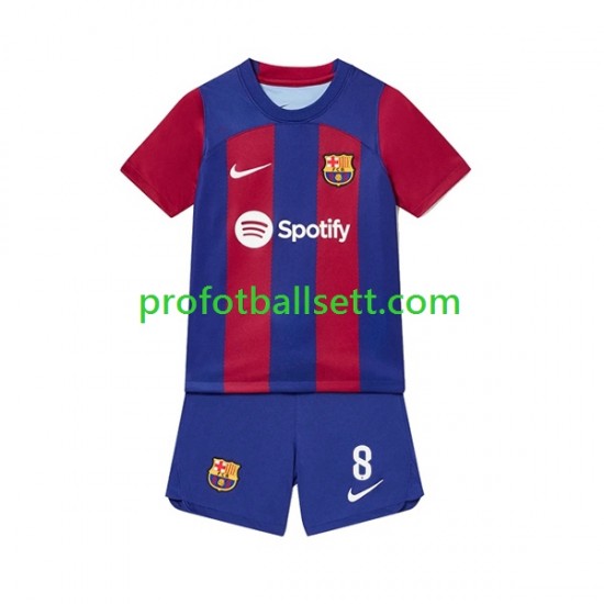 Fotballdrakt FC Barcelona Pedri 8 Barn Hjemmekit 2023-2024 Kortermet