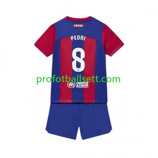 Fotballdrakt FC Barcelona Pedri 8 Barn Hjemmekit 2023-2024 Kortermet