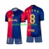 Fotballdrakt FC Barcelona Pedro 8 Barn Hjemmekit 2024-2025 Kortermet