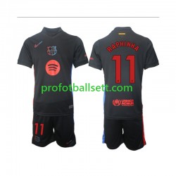Fotballdrakt FC Barcelona Raphinha 11 Barn Bortekit 2024-2025 Kortermet