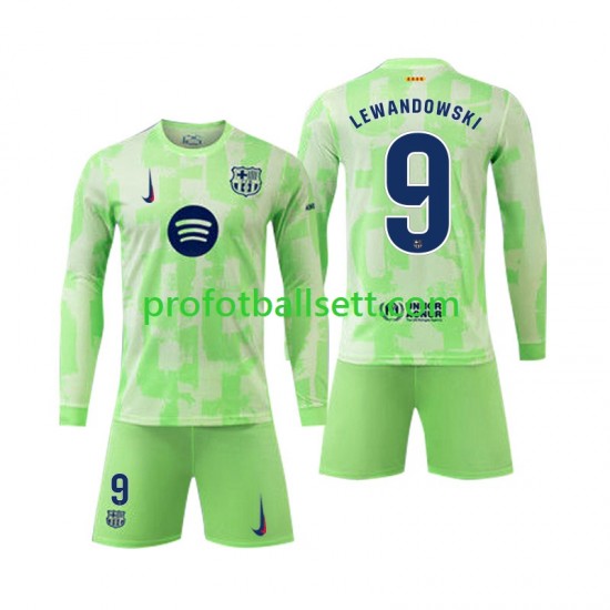 Fotballdrakt FC Barcelona Robert Lewandowski 9 Barn Tredjekit 2024-2025 Langermet